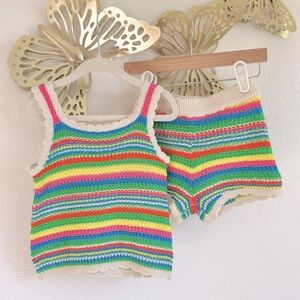 Jessica Simpson Rainbow Crochet Set